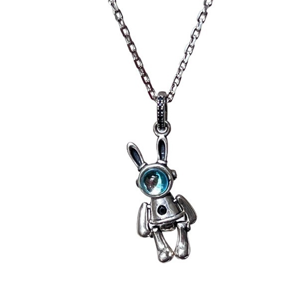 -Sterling silver & 🐰bunny / rabbit necklace